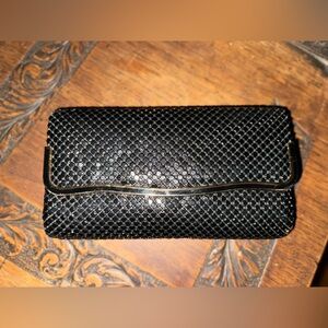 Vintage Beaded La Regale Elegant Black Clutch with Gold Accent. Made in China